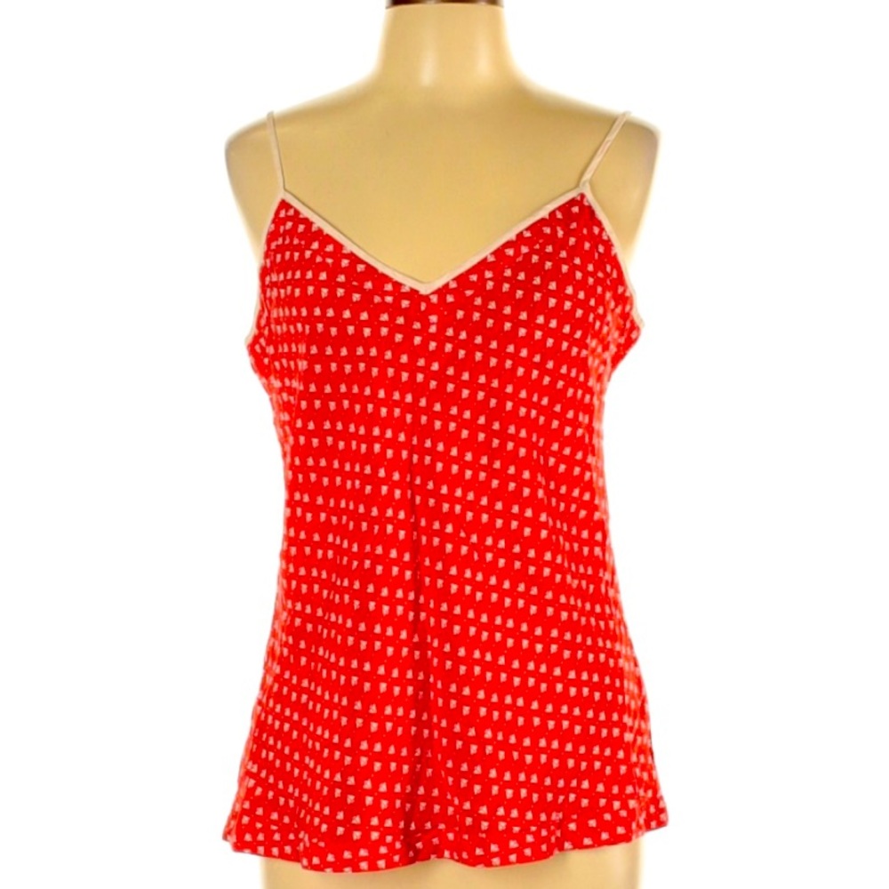 Ann Taylor 100% silk  sailboat camisole red